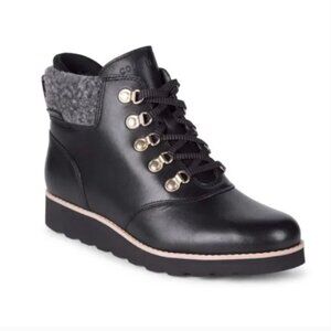 COLE HAAN Nantucket Rugged Waterproof Leather Hiker Booties Black- Size 7